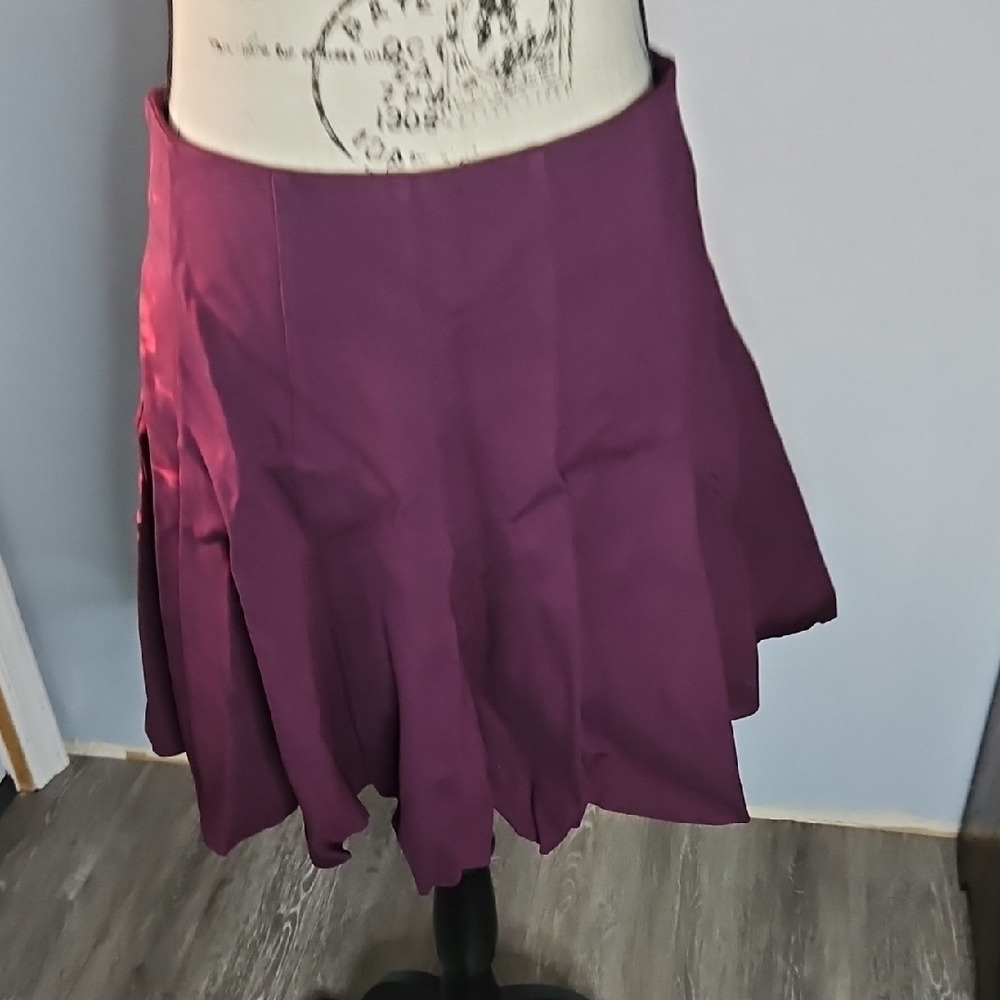 Lush Purple Mini Skater Skirt with Pleats
